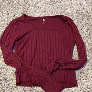 Dark Red So long sleeve top